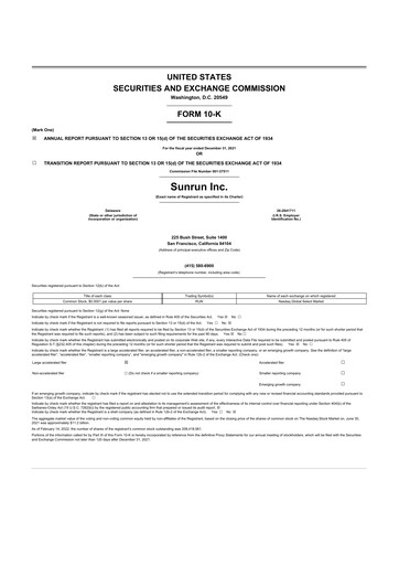 Thumbnail Sunrun
 10-K Annual Report 2021