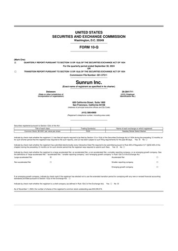 Thumbnail Sunrun
 10-Q Quarterly Report FY2024 