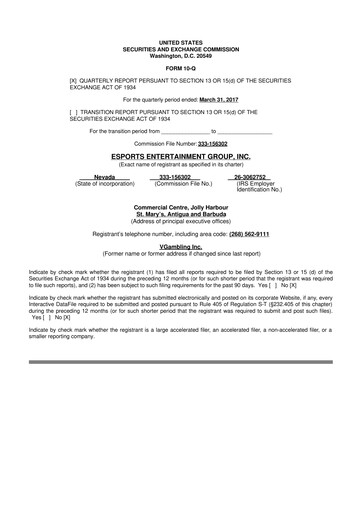 Thumbnail Esports Entertainment
 10-Q Quarterly Report FY2017 