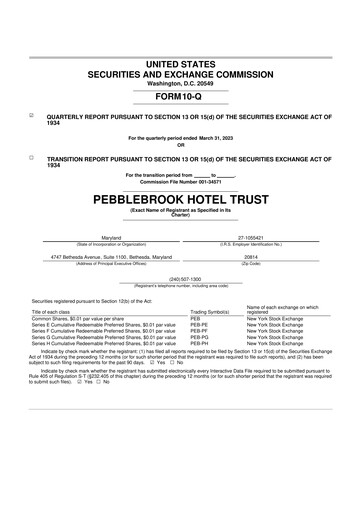 Thumbnail Pebblebrook Hotel Trust 10-Q Quarterly Report FY2023 