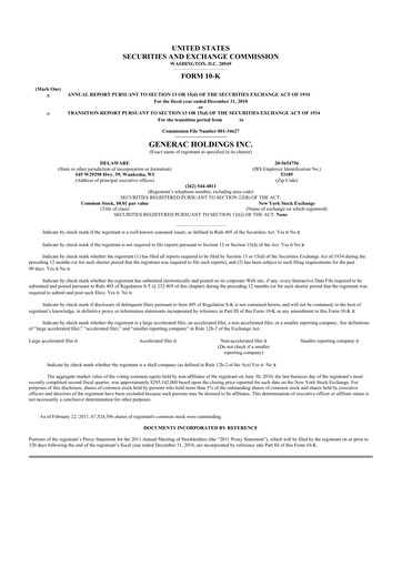 Thumbnail Generac 10-K Annual Report 