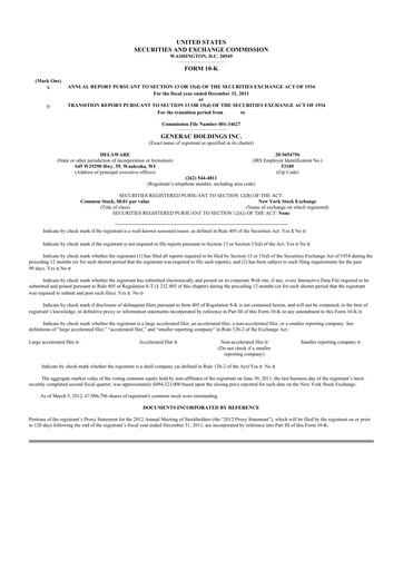 Thumbnail Generac 10-K Annual Report 2011