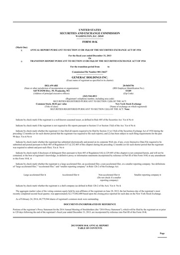 Thumbnail Generac 10-K Annual Report 2013