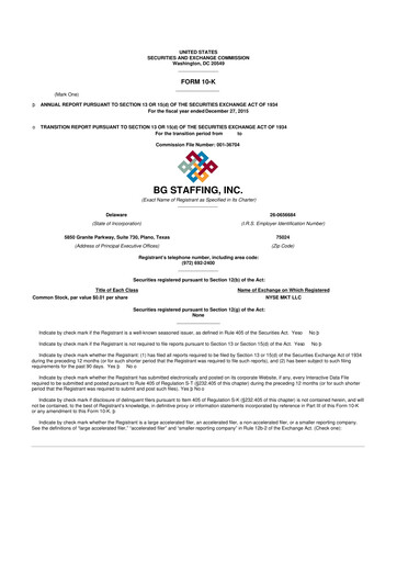 Thumbnail BG Staffing
 10-K Annual Report 2015