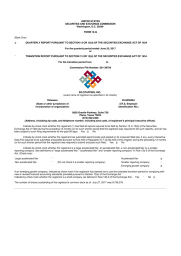 Thumbnail BG Staffing
 10-Q Quarterly Report FY2017 