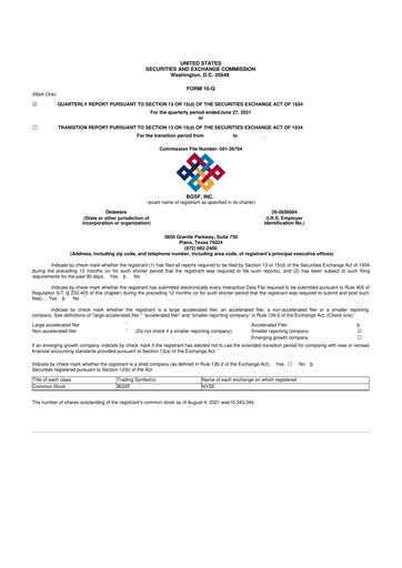 Thumbnail BG Staffing
 10-Q Quarterly Report FY2021 