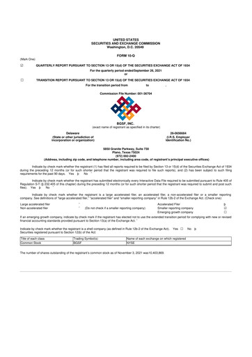 Thumbnail BG Staffing
 10-Q Quarterly Report FY2021 