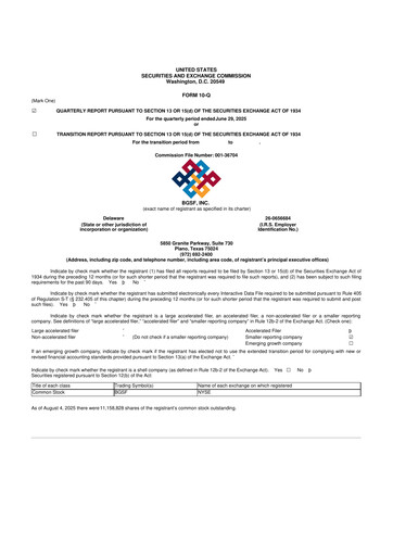 Thumbnail BG Staffing
 10-Q Quarterly Report FY2025 