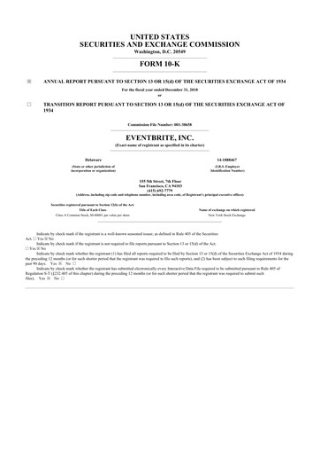 Thumbnail Eventbrite 10-K Annual Report 2018