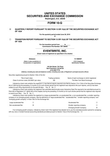 Thumbnail Eventbrite 10-Q Quarterly Report FY2019 