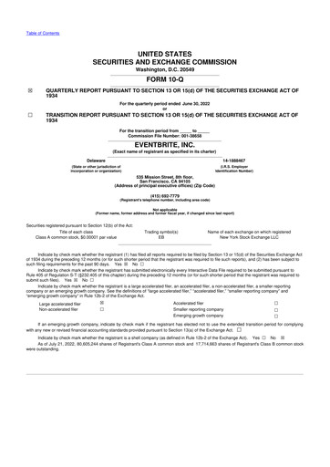 Thumbnail Eventbrite 10-Q Quarterly Report FY2022 