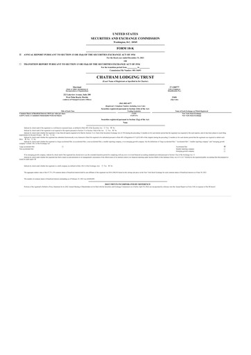 Thumbnail Chatham Lodging Trust 10-K Annual Report 2021