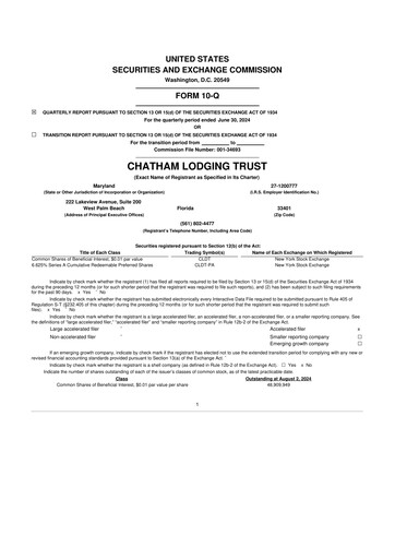 Thumbnail Chatham Lodging Trust 10-Q Quarterly Report FY2024 