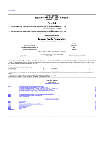 Thumbnail Terreno Realty
 10-Q Quarterly Report FY2023 