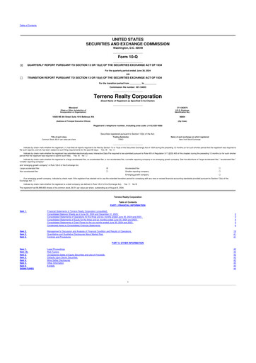 Thumbnail Terreno Realty
 10-Q Quarterly Report FY2024 