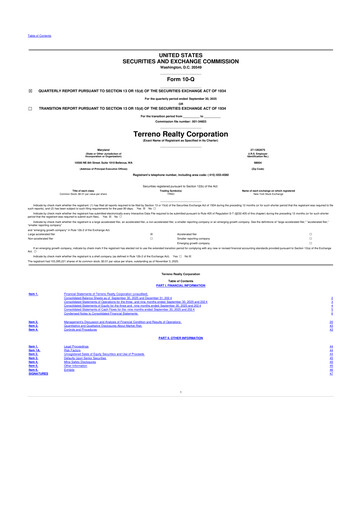 Thumbnail Terreno Realty
 10-Q Quarterly Report FY2025 