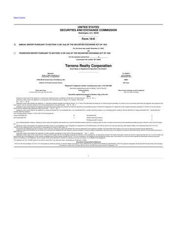 Thumbnail Terreno Realty
 10-K Annual Report 2025