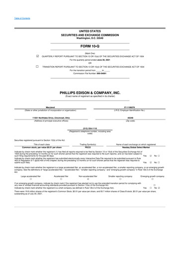 Thumbnail Phillips Edison & Company 10-Q Quarterly Report FY2021 