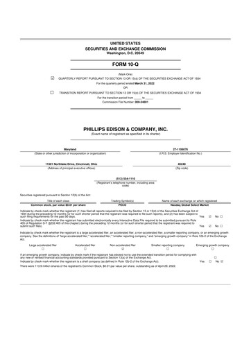 Thumbnail Phillips Edison & Company 10-Q Quarterly Report FY2022 
