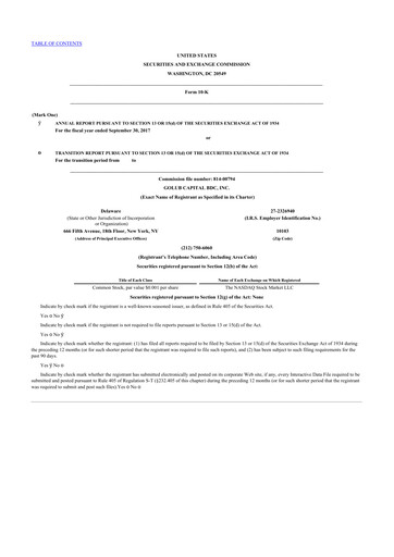 Thumbnail Golub Capital 10-K Annual Report 