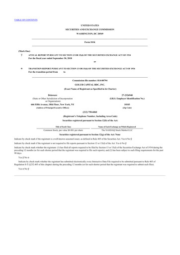 Thumbnail Golub Capital 10-K Annual Report 