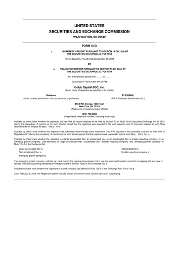 Thumbnail Golub Capital 10-Q Quarterly Report FY 