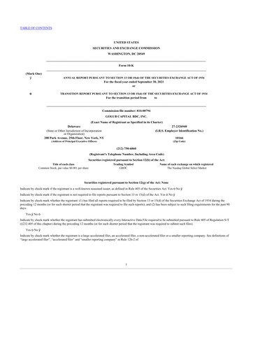 Thumbnail Golub Capital 10-K Annual Report 