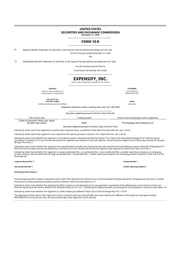 Thumbnail Expensify 10-K Annual Report 2022