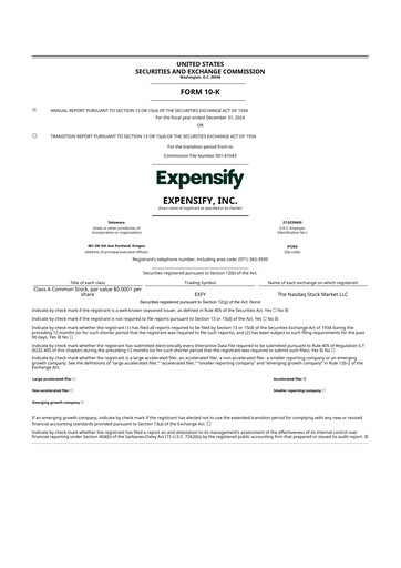 Thumbnail Expensify 10-K Annual Report 2024