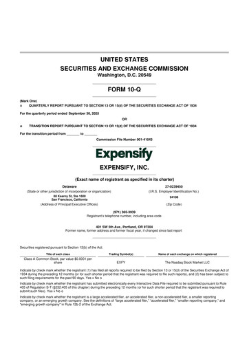 Thumbnail Expensify 10-Q Quarterly Report FY2025 