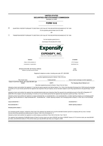 Thumbnail Expensify 10-Q Quarterly Report FY2026 