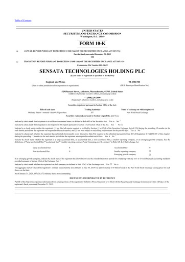 Thumbnail Sensata Technologies
 10-K Annual Report 2019