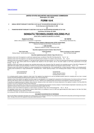 Thumbnail Sensata Technologies
 10-K Annual Report 2025