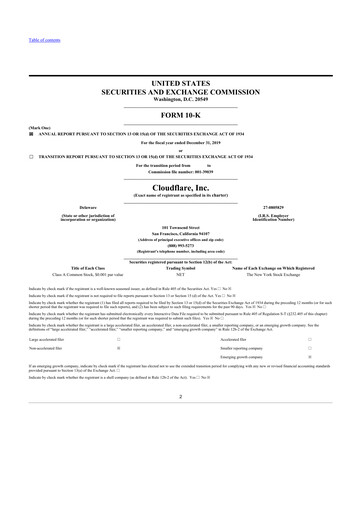 Thumbnail Cloudflare 10-K Annual Report 2019