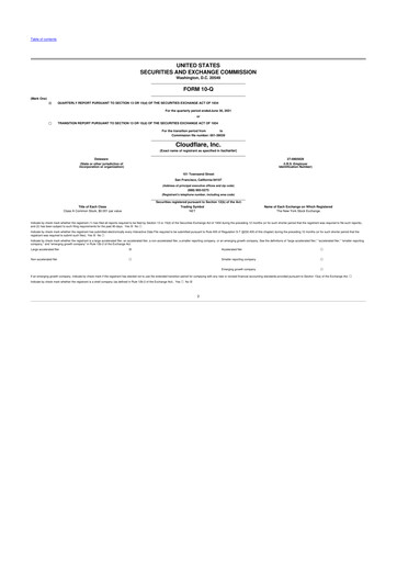 Thumbnail Cloudflare 10-Q Quarterly Report FY2021 