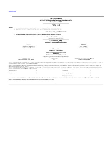 Thumbnail Cloudflare 10-Q Quarterly Report FY2021 