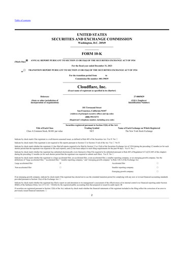 Thumbnail Cloudflare 10-K Annual Report 2023