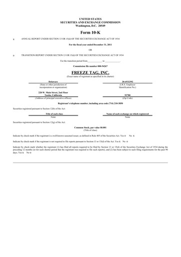 Vorschaubild Freeze Tag 10-K Jahresbericht 2011