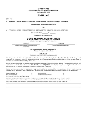 Miniature Apyx Medical 10-Q Rapport trimestriel 2013 