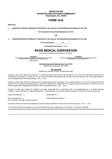 Miniature Apyx Medical 10-Q Rapport trimestriel 2013 