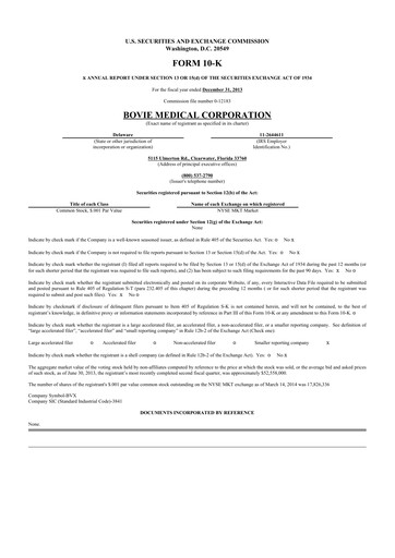 Thumbnail Apyx Medical 10-K Annual Report 2013