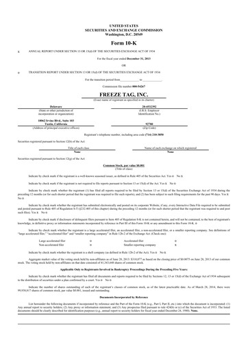 Vorschaubild Freeze Tag 10-K Jahresbericht 2013