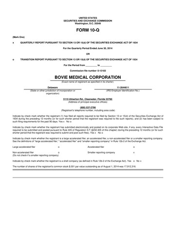 Miniature Apyx Medical 10-Q Rapport trimestriel 2014 