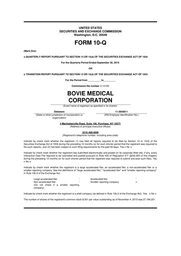 Miniature Apyx Medical 10-Q Rapport trimestriel 2015 