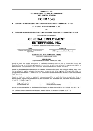 Miniature GEE Group 10-Q Rapport trimestriel 2016 