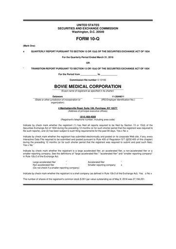 Miniature Apyx Medical 10-Q Rapport trimestriel 2016 