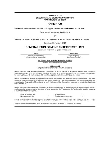 Miniature GEE Group 10-Q Rapport trimestriel 2016 