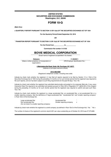 Miniature Apyx Medical 10-Q Rapport trimestriel 2016 