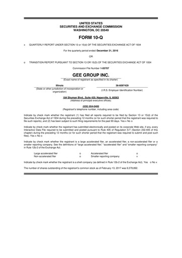 Miniature GEE Group 10-Q Rapport trimestriel 2017 