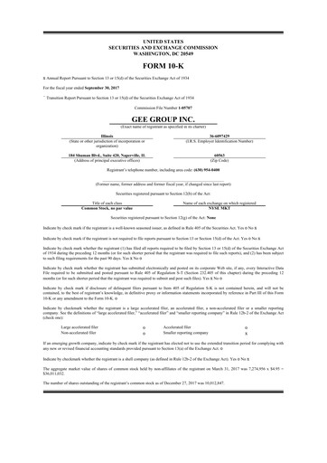 Miniature GEE Group 10-K Rapport annuel 2017